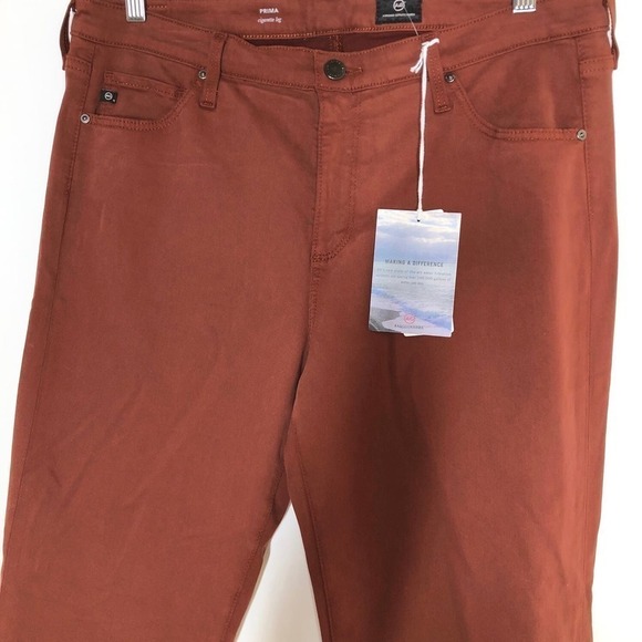 AG Adriano Goldschmied Prima Jeans Mid Rise Cigarette Leg Dark Hibiscus NWT 30 - Picture 5 of 9
